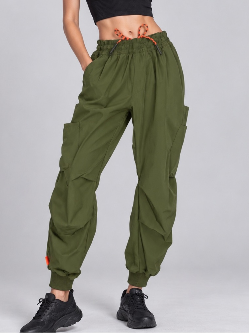 Adidas xIVY PARK Olive Green Cargo Jogger Pants Small Utility Neon Orange (1472)